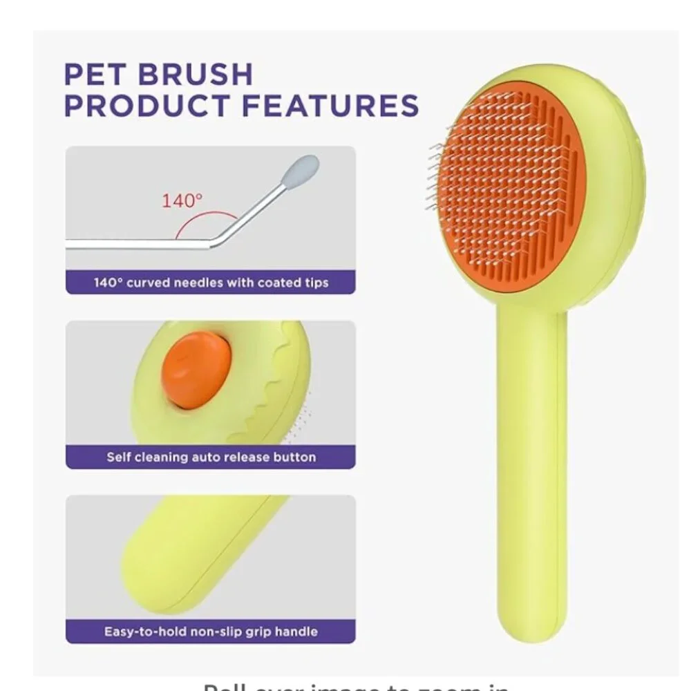 Pet Grooming Brush for Cats and Dogs, Self-Cleaning NEW IN BOX Blue